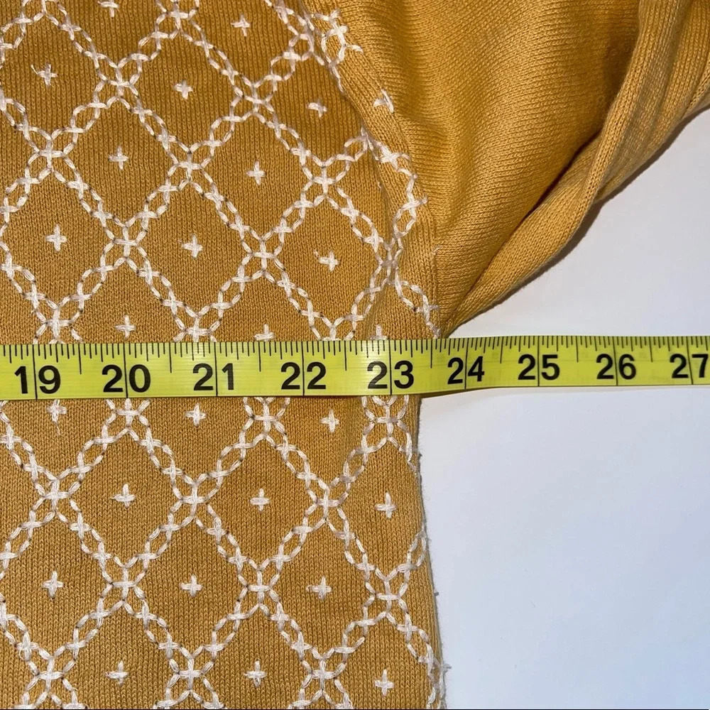 We The Free FP Yellow & White Embroidered Oversized Sweatshirt Xsmall Women’s - Picture 9 of 12